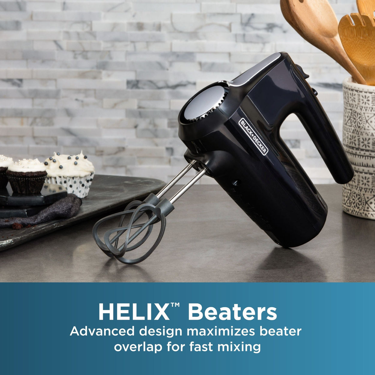 Helix Hand Mixer, Premium Performance 5 Speed Hand Mixer, Includes 5 Attachments and Case, Black V0F9 - product image 6