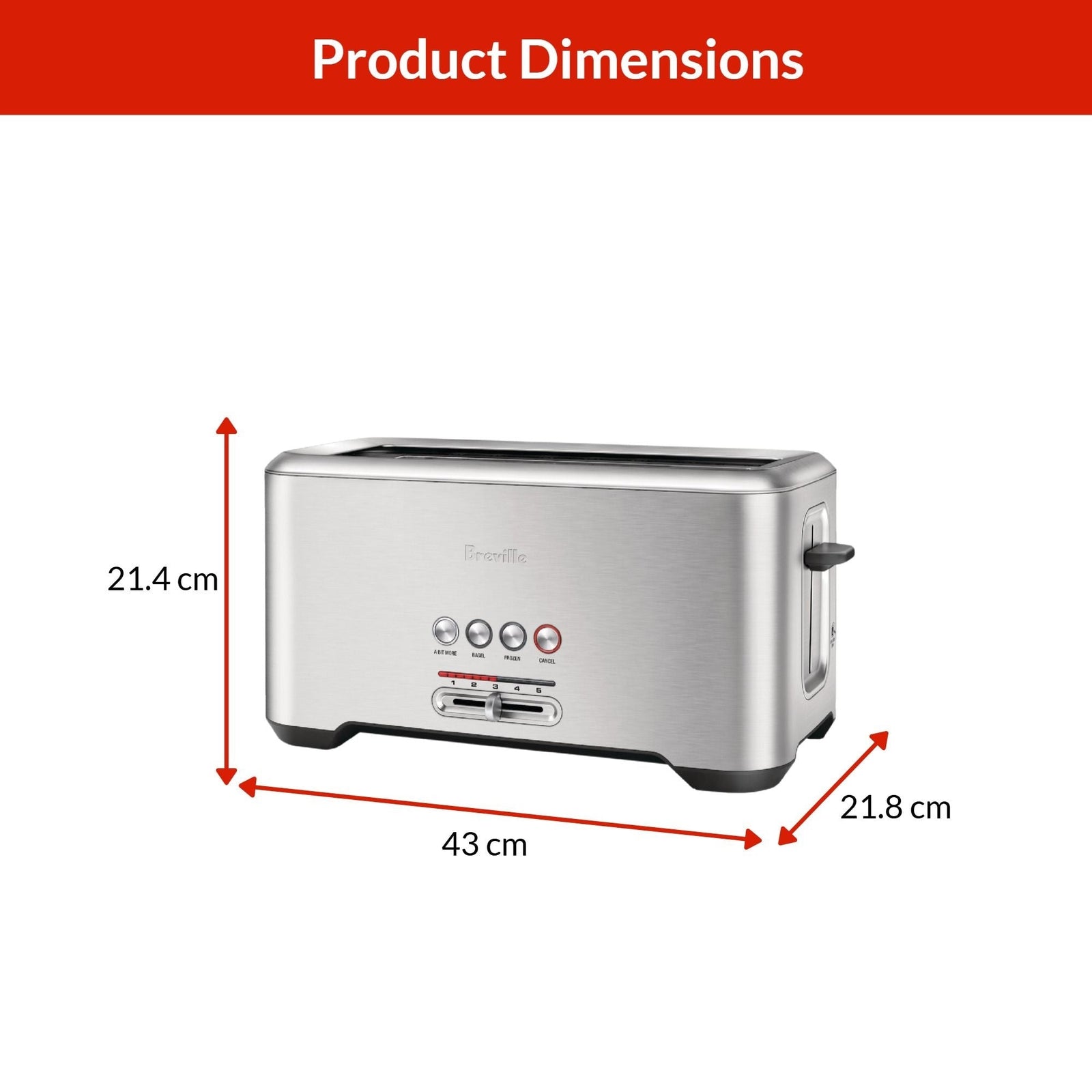 ‘A Bit More’ 4-Slice Toaster, Brushed Stainless Steel E1N3 - product image 5