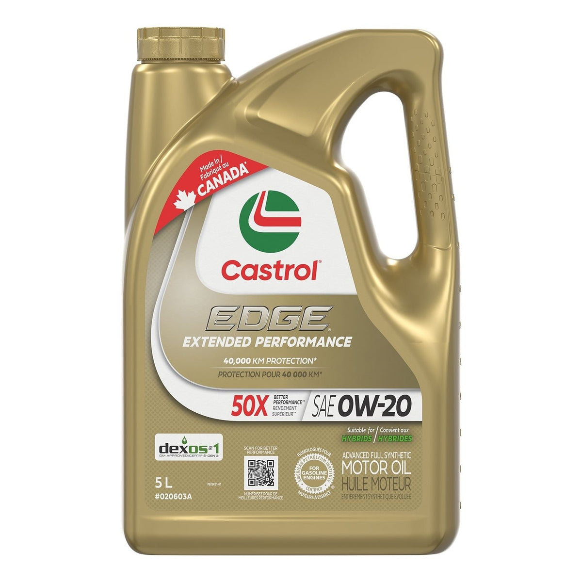 EDGE Extended Performance 0W20 Synthetic Engine/Motor Oil, 5-L T5E5 - product image 1