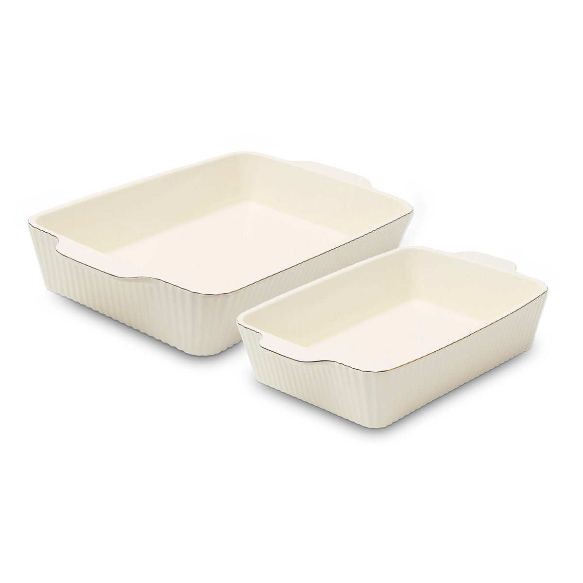 Kitchen Dishwasher Safe Cream Nested Baking Dish Set, 2-pc N3A4 - product image 1