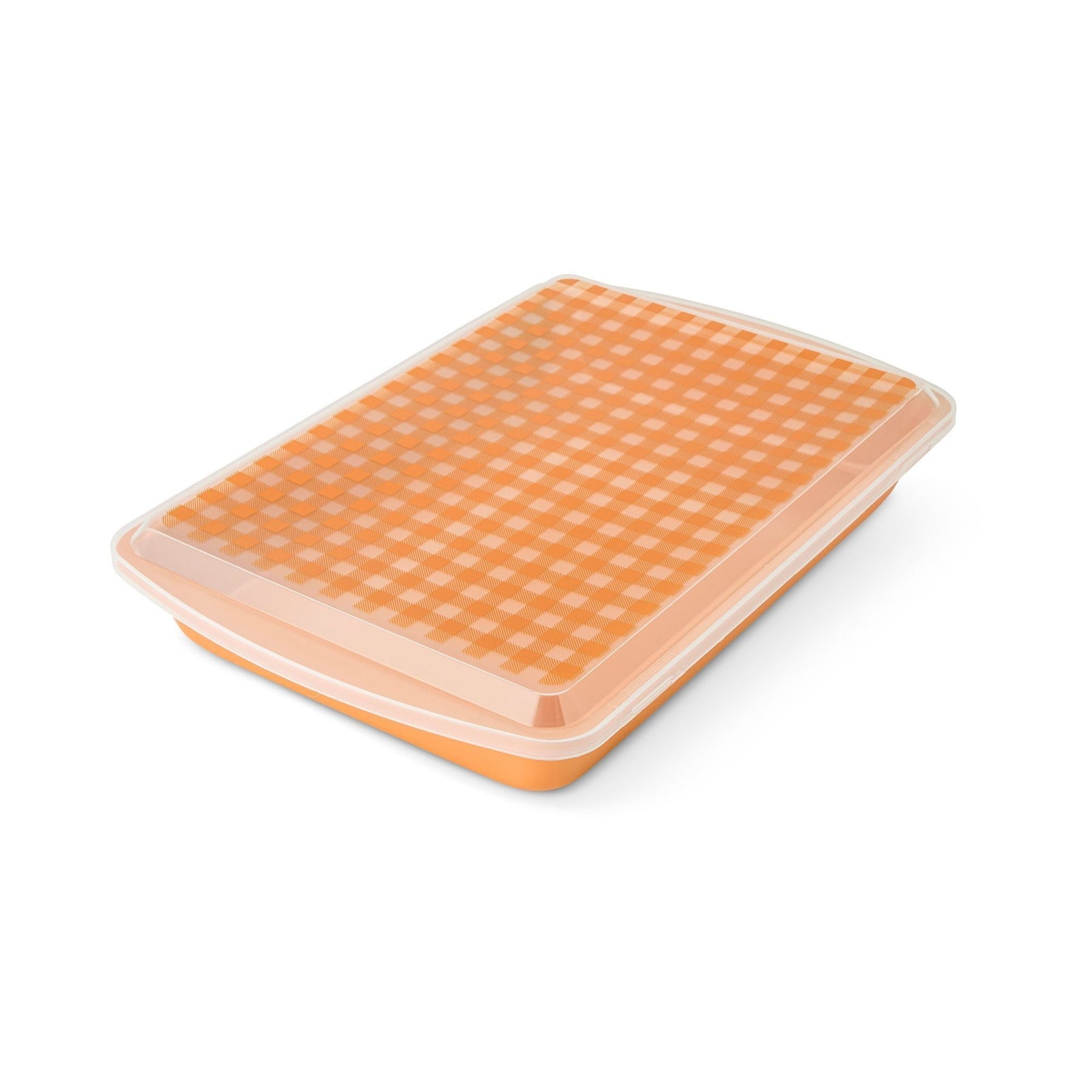 Kitchen Gingham Metal Pan with Lid and Cutter O9A0 - product image 1