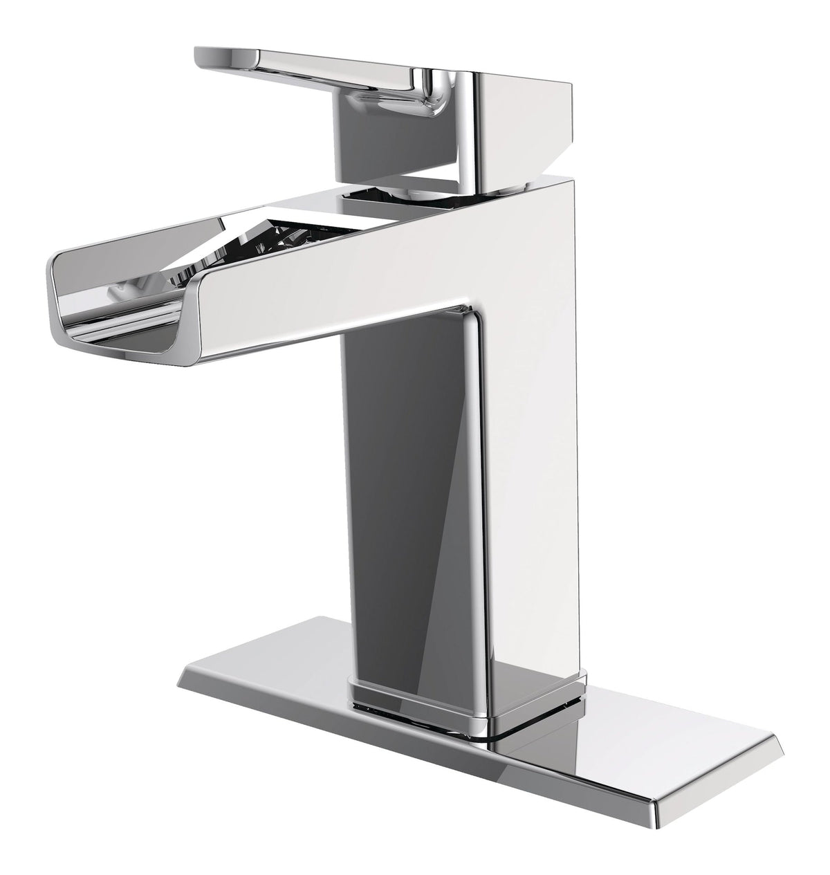 Reeve Single Handle Single Hole 4-in Centerset Bathroom Sink Faucet with Pop-up Drain, Chrome W6A8 - product image 2