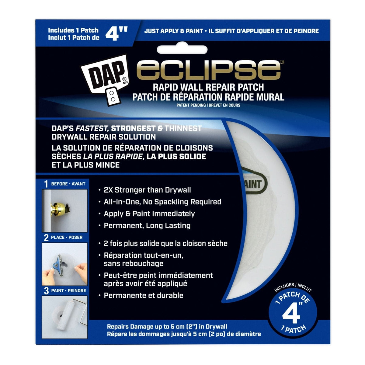 Eclipse Rapid Wall Repair Patch, 6-in K1X1 - product image 1