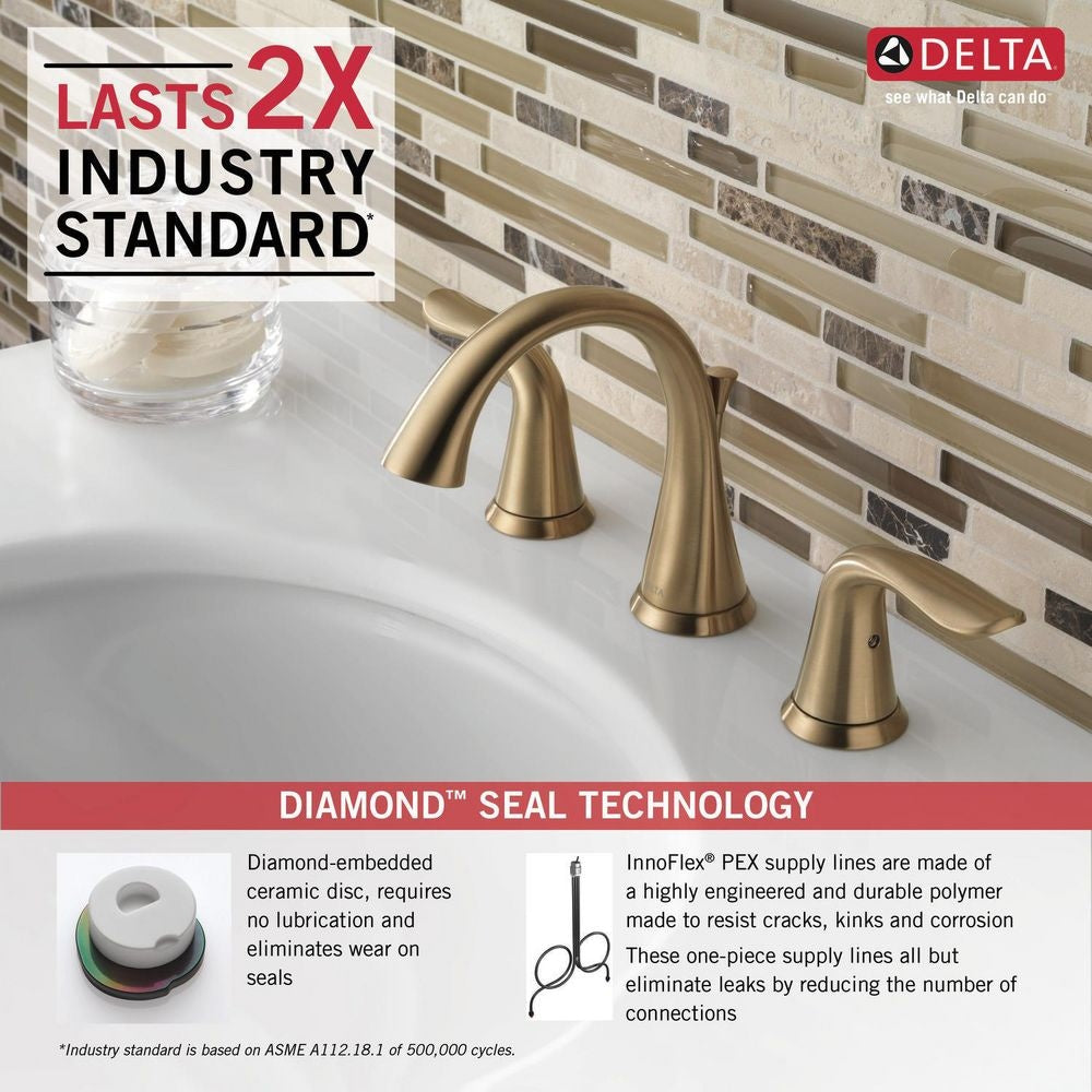 Lahara 2-Handle Widespread Faucet, Champagne Bronze X5X3 - product image 3