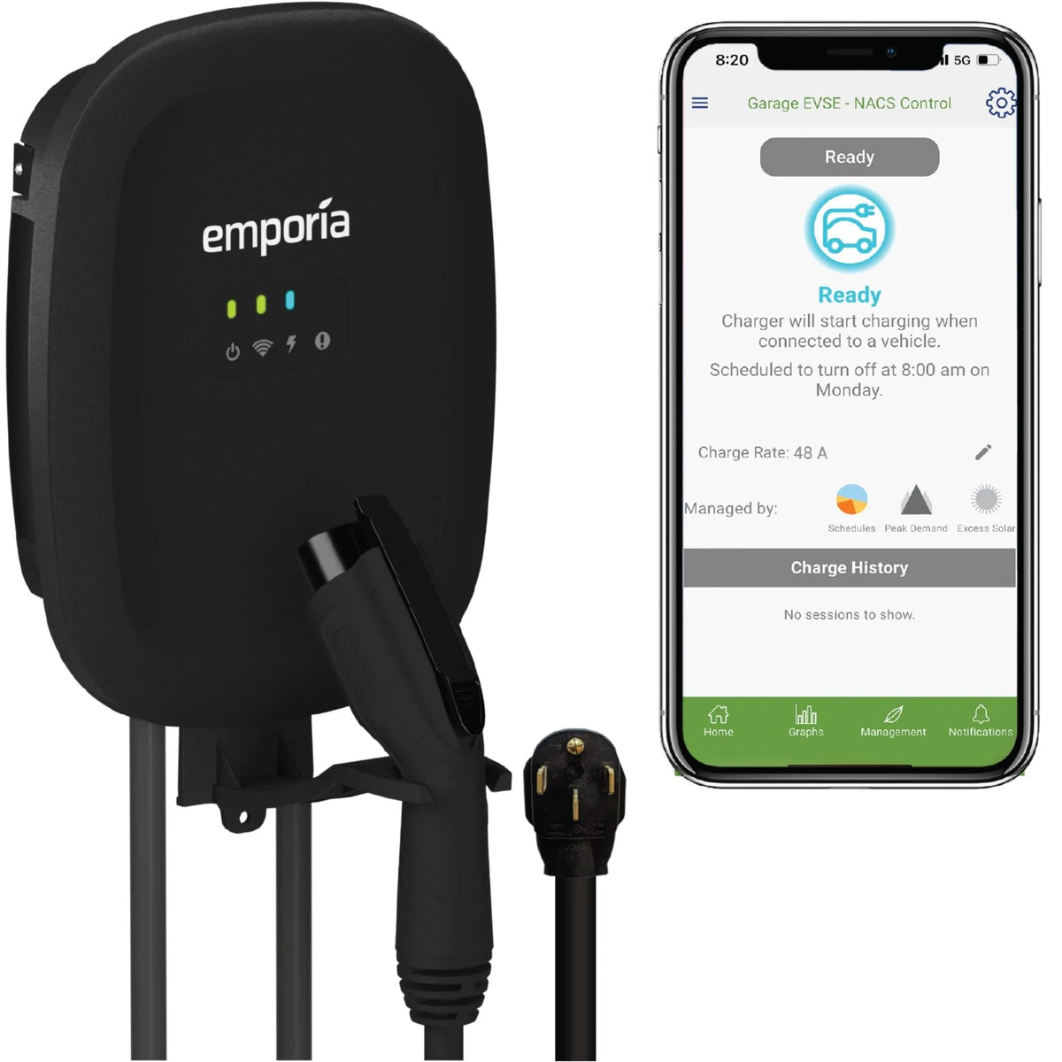 40A Wi-Fi Level 2 NEMA 14-50 J1772 EV Charger F2C3 - product image 1