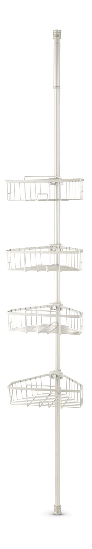 Rust-Resistant Adjustable Basket Tension Pole Shower Caddy, Nickel, 108-in x 11-in x 9-in B9Y0 - product image 1