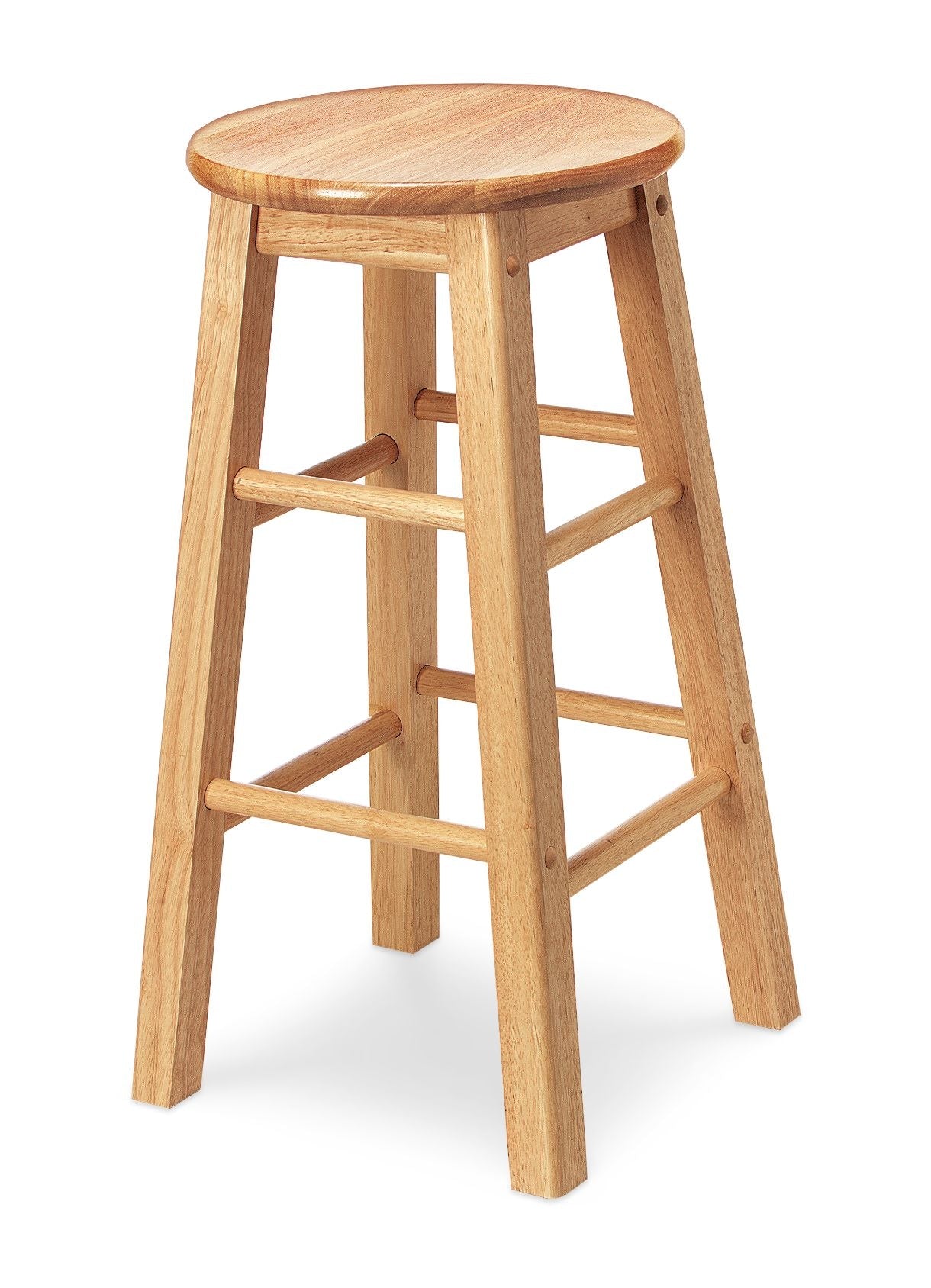 Solid Wood 24" Bar Stool Armless Backless, Natural Finish B2W0 - product image 1