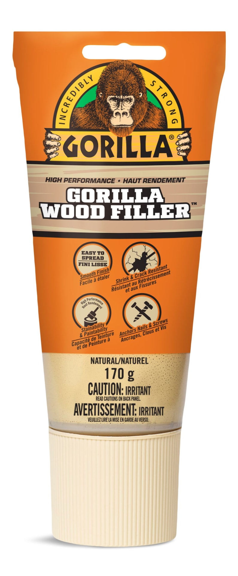 Glue Interior/Exterior Wood Filler, For Cracks, Gouges & Holes, 6-oz Tube E9L9 - product image 1