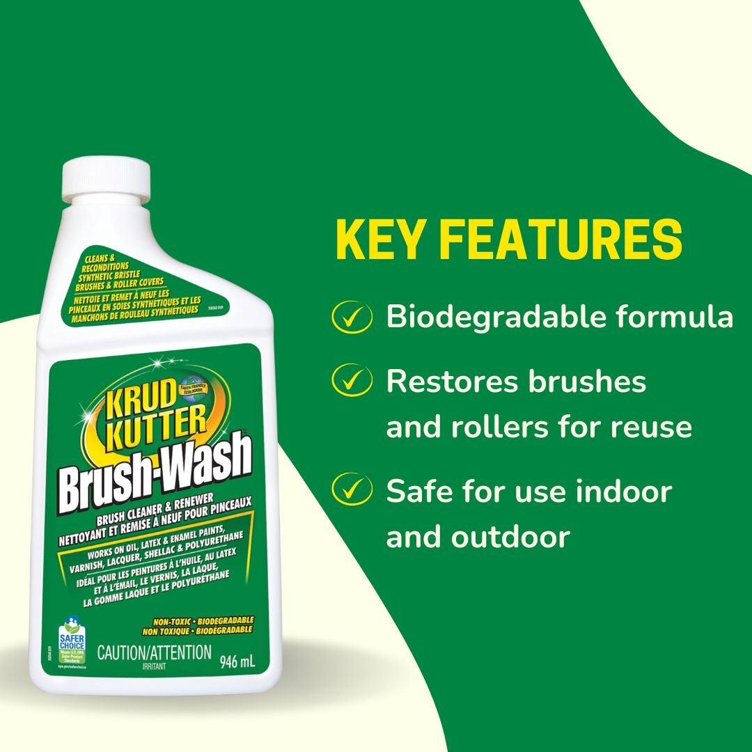 Brush-Wash Cleaner & Renewer For Oil, Latex & Enamel Paint, Non-Toxic, 946-mL B9N8 - product image 7