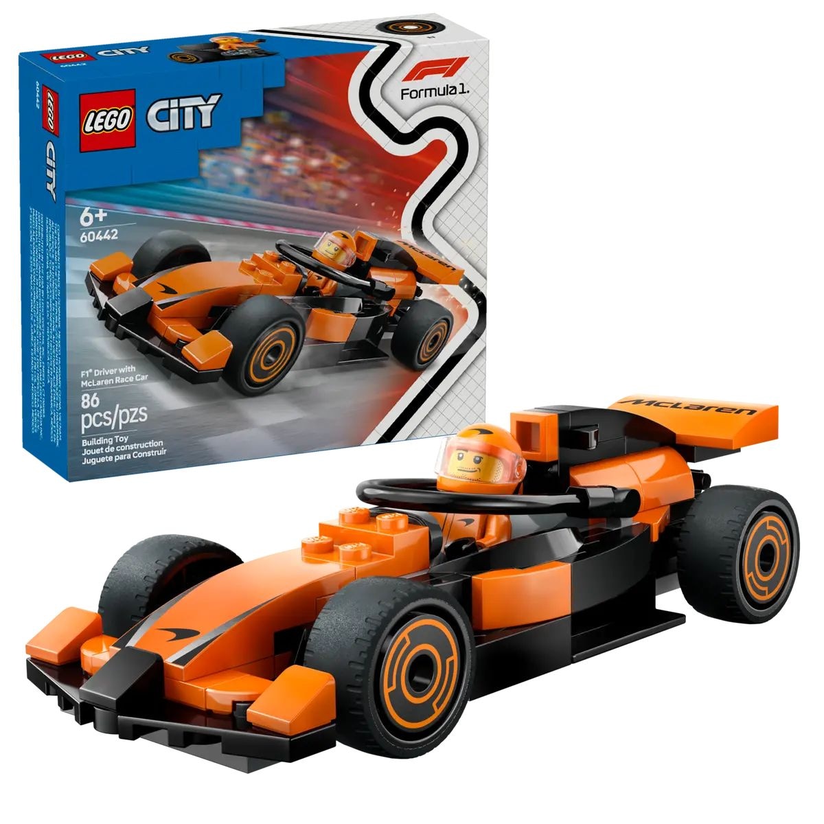 City 60442 F1 Driver with McLaren Race Car, 86-pc K7I0 - product image 1
