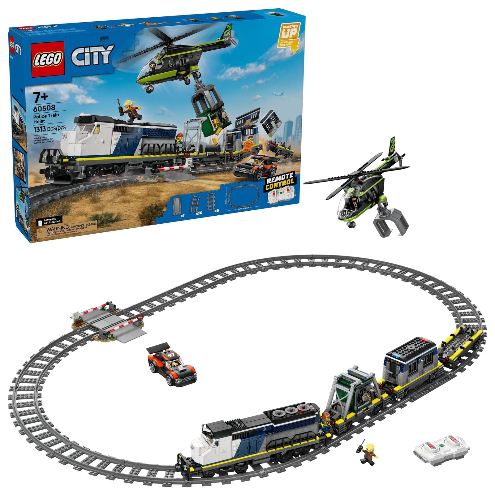 City Police Train Heist Building Toy Set - 60508, 1313-pc, Ages 7+ N5V5 - product image 1