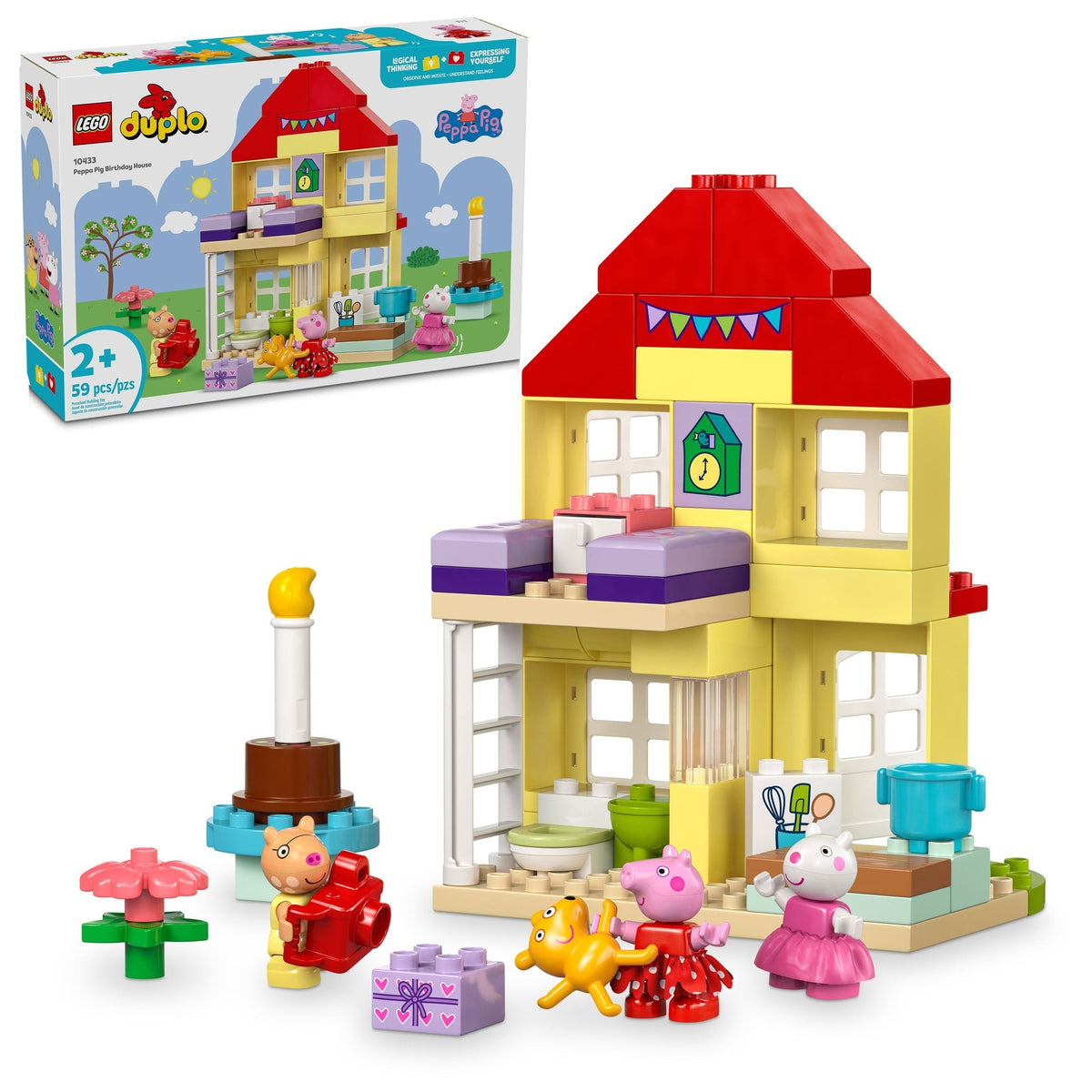 DUPLO Peppa Pig Birthday House Preschool Building Toy Set, 59-pc Q8W3 - product image 1