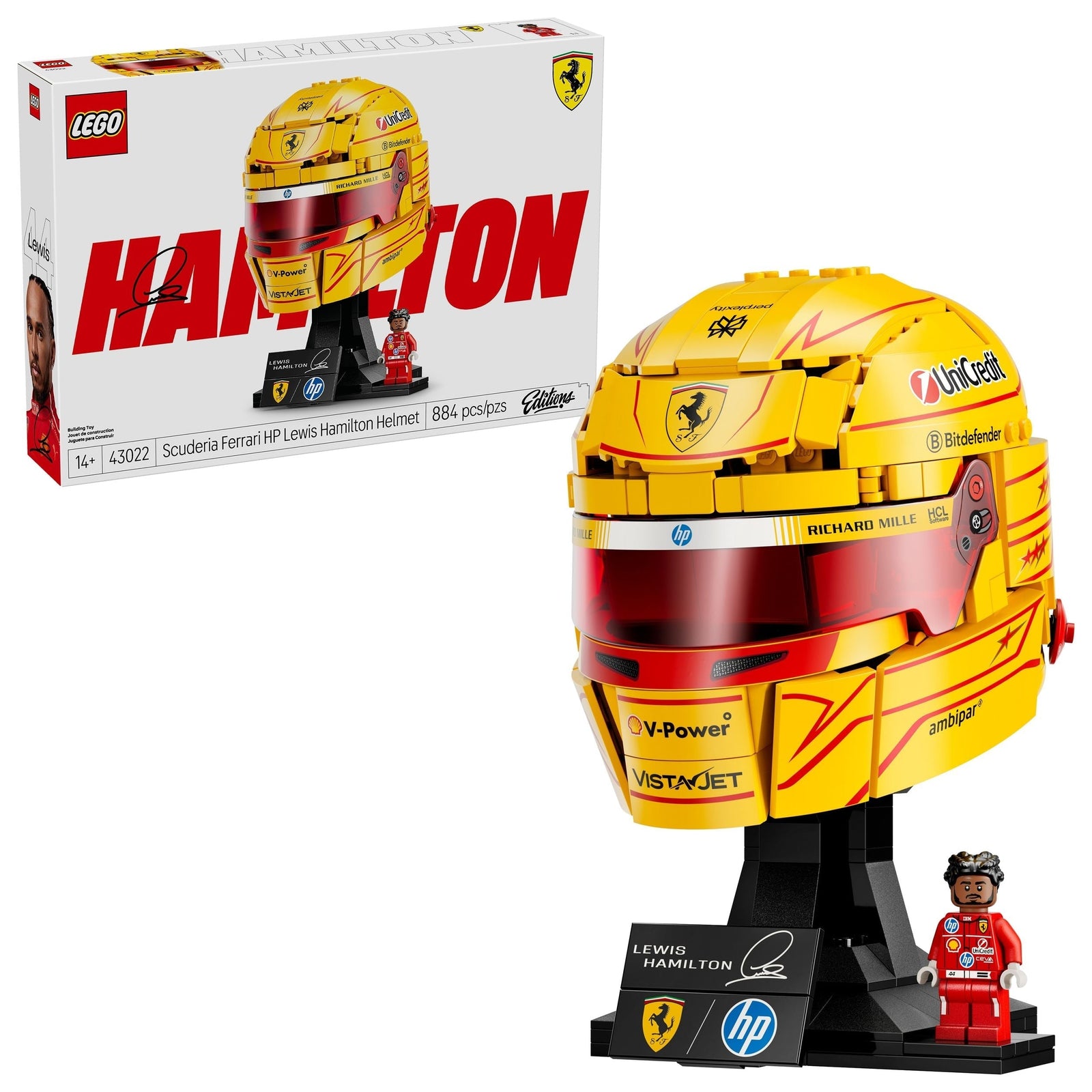 Editions Scuderia Ferrari HP Lewis Hamilton Helmet - 43022, 884-pcs, Ages 14+ Q8X5 - product image 1