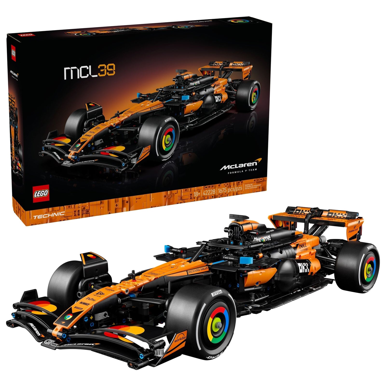 Technic McLaren MCL39 Formula 1 Car Building Set - 42228, 1675-pcs, Ages 18+ K1E8 - product image 1