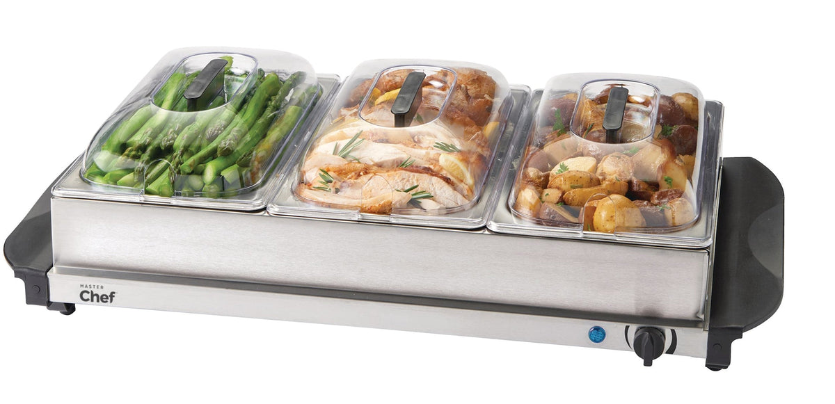 3-Tier Buffet Server/Food Warmer with Warming Tray, Stainless Steel, 300W N2F5 - product image 3