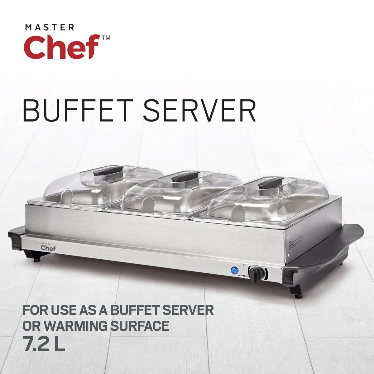 3-Tier Buffet Server/Food Warmer with Warming Tray, Stainless Steel, 300W N2F5 - product image 5