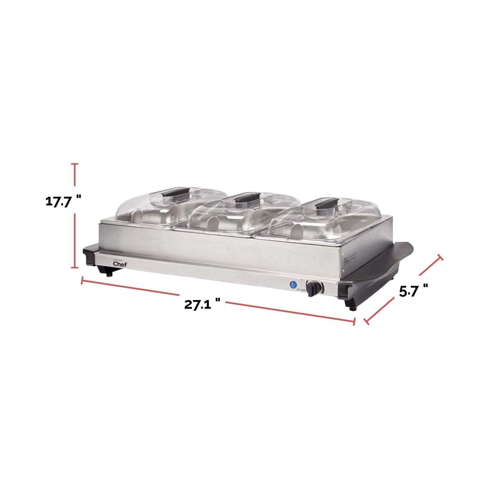 3-Tier Buffet Server/Food Warmer with Warming Tray, Stainless Steel, 300W N2F5 - product image 6