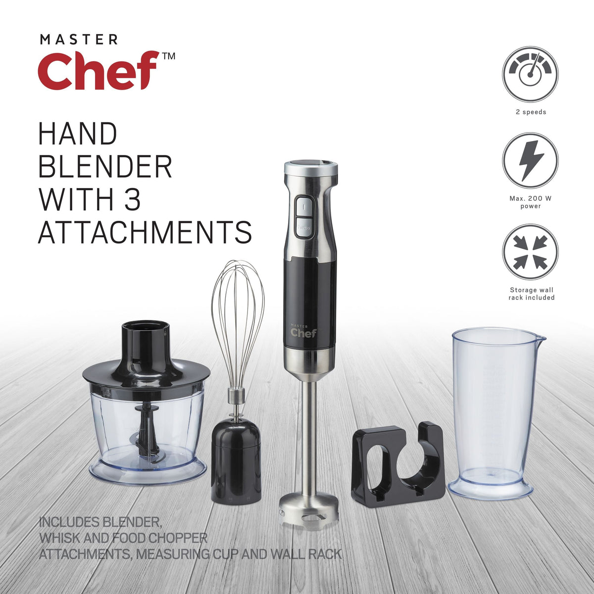Corded Hand Blender with Whisk, Stainless Steel, Black U3H2 - product image 2