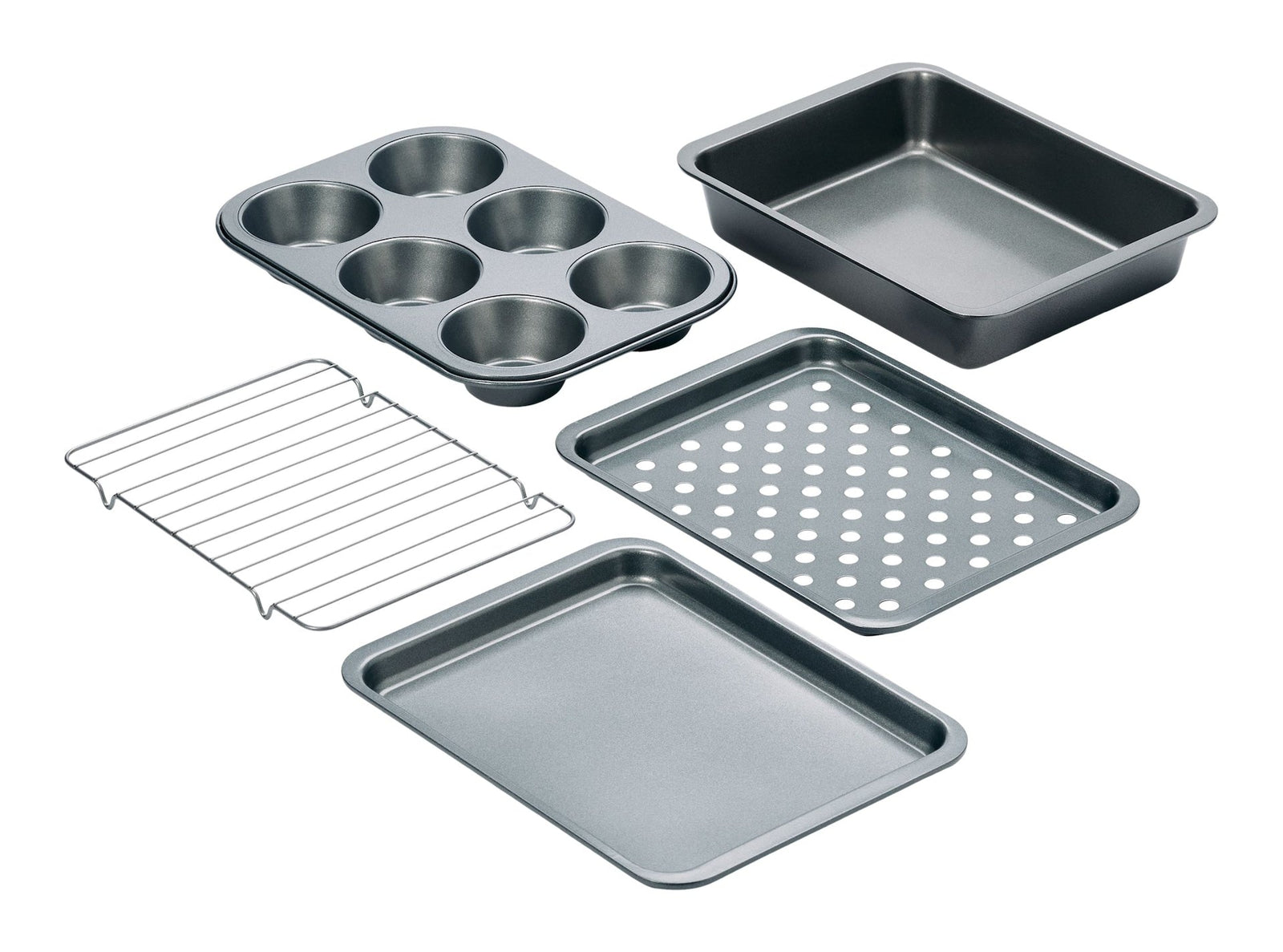 Grey Non-Stick Toaster Oven Bakeware Set, 5-pc U3S1 - product image 1