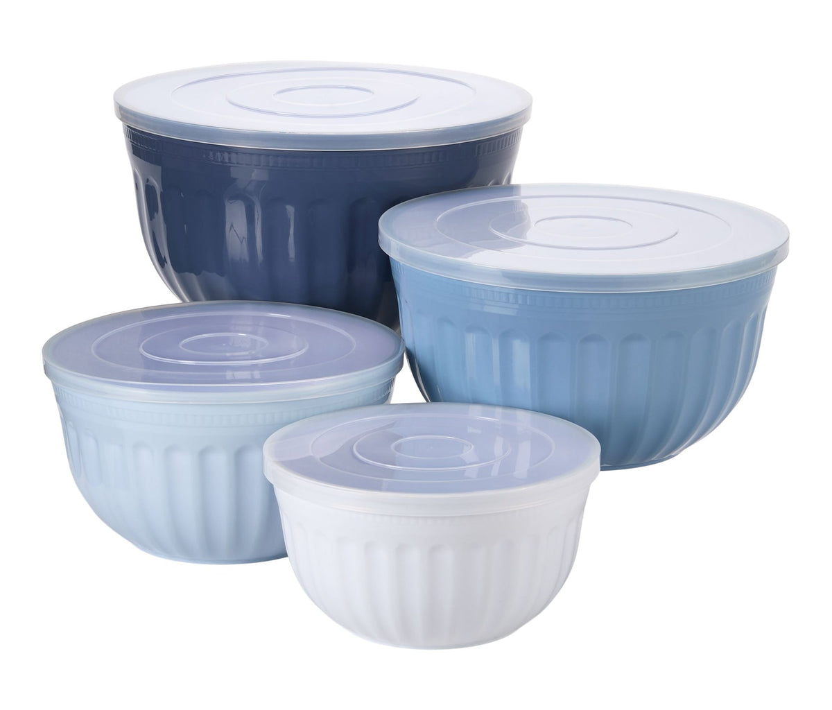 Nestable Navy Mixing Bowl Set with Lids, 8-pc B9F1 - product image 1