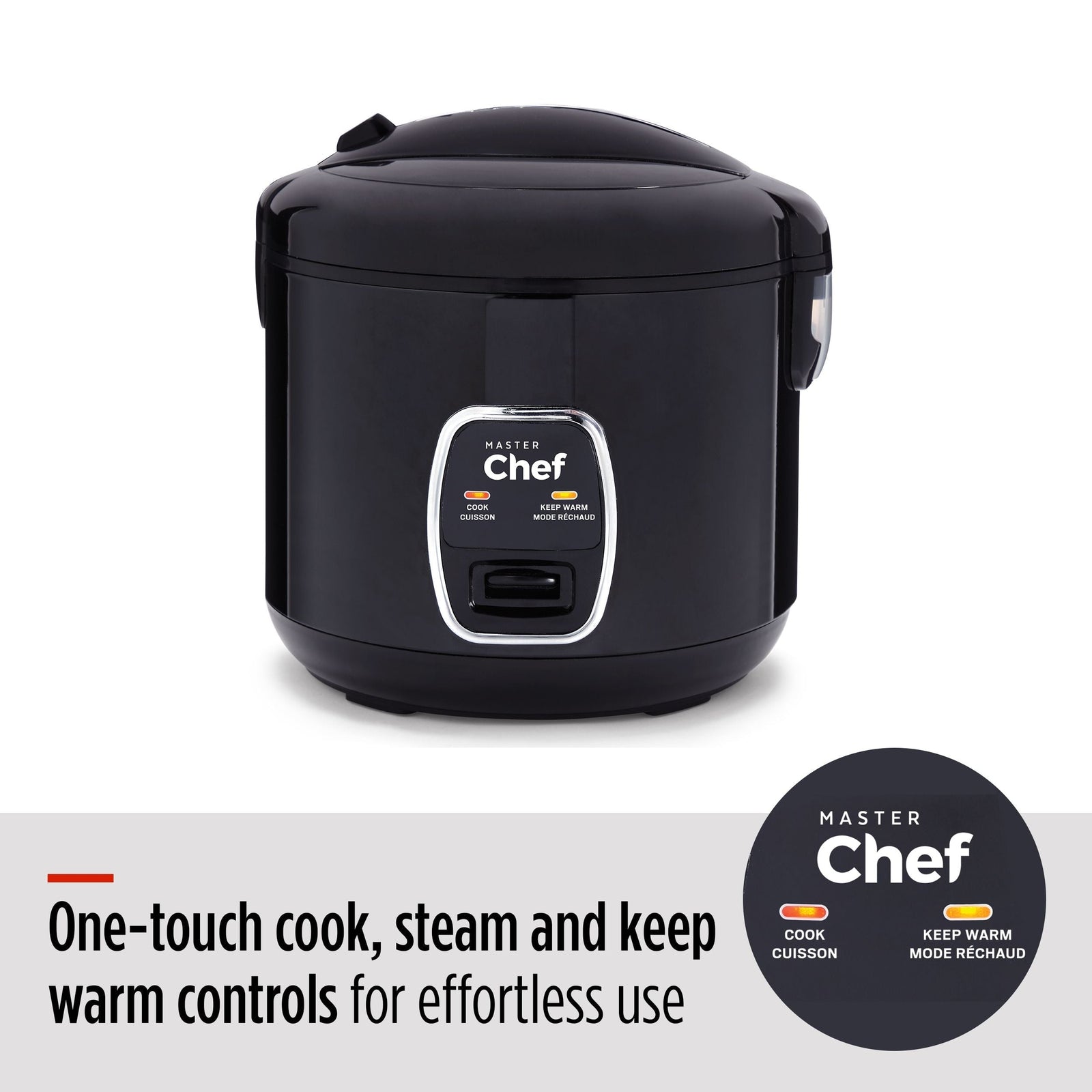 One-Touch Non-Stick Rice Cooker & Steamer, Black, 20 Cups O6S0 - product image 8