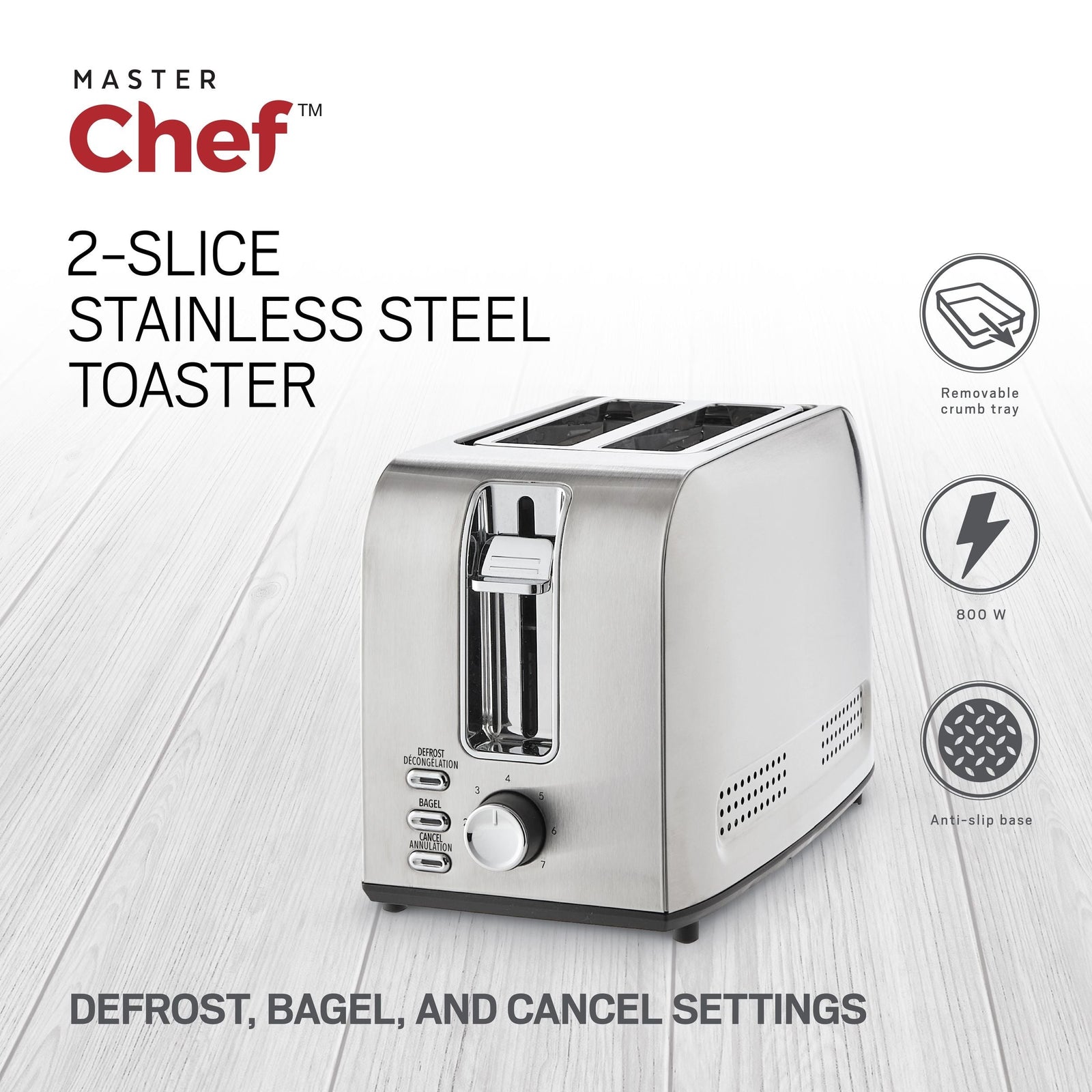 Stainless Steel Toaster with 3 Settings, 2-Slice G7Y6 - product image 5