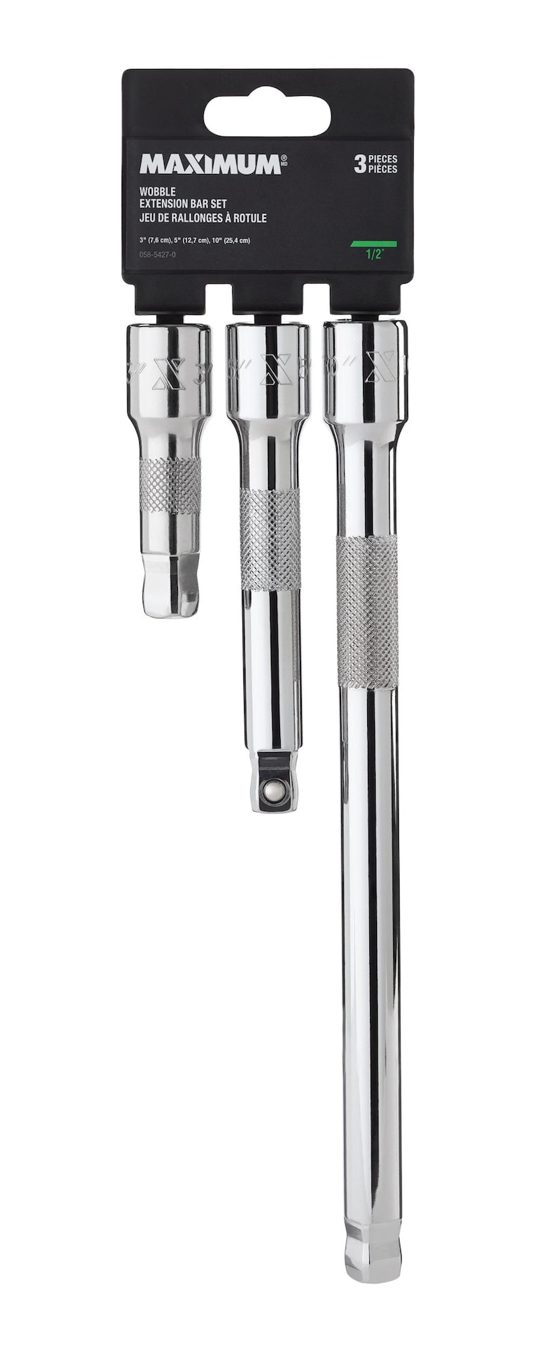 3 Piece 1/2" Drive Wobble Extension Bar Set W0S8 - product image 2