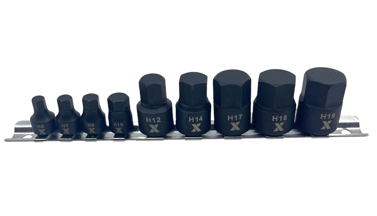 9 Piece Impact Stubby Bit Socket Rail Hex Metric Q3Y8 - product image 3