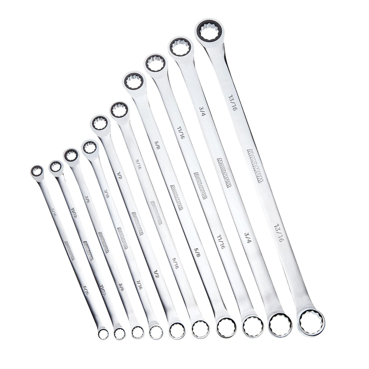 Extra-Long Double Box-End Ratcheting Wrench Set, SAE, 10-pk Z7T0 - product image 1
