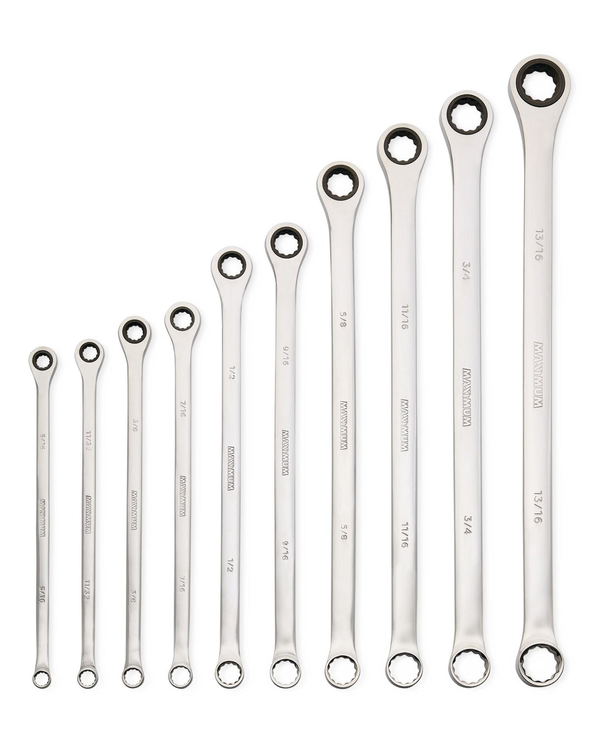 Extra-Long Double Box-End Ratcheting Wrench Set, SAE, 10-pk J3I1 - product image 4