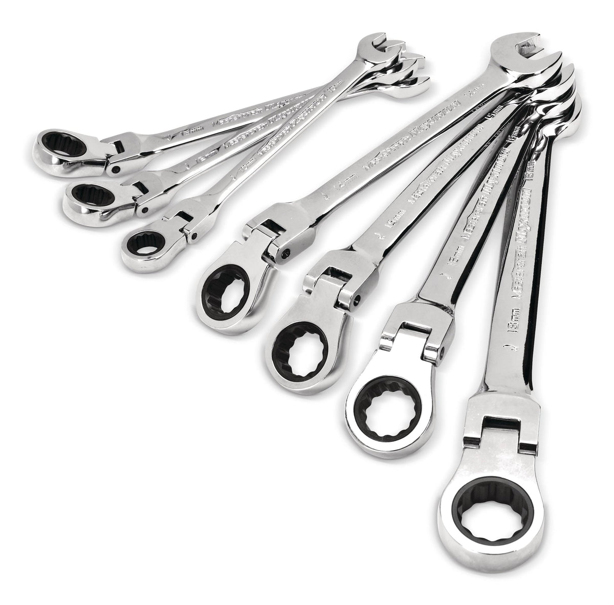 Flexhead Ratcheting Wrench Set, Alloy Steel, Metric, 7-pc Q9G9 - product image 1