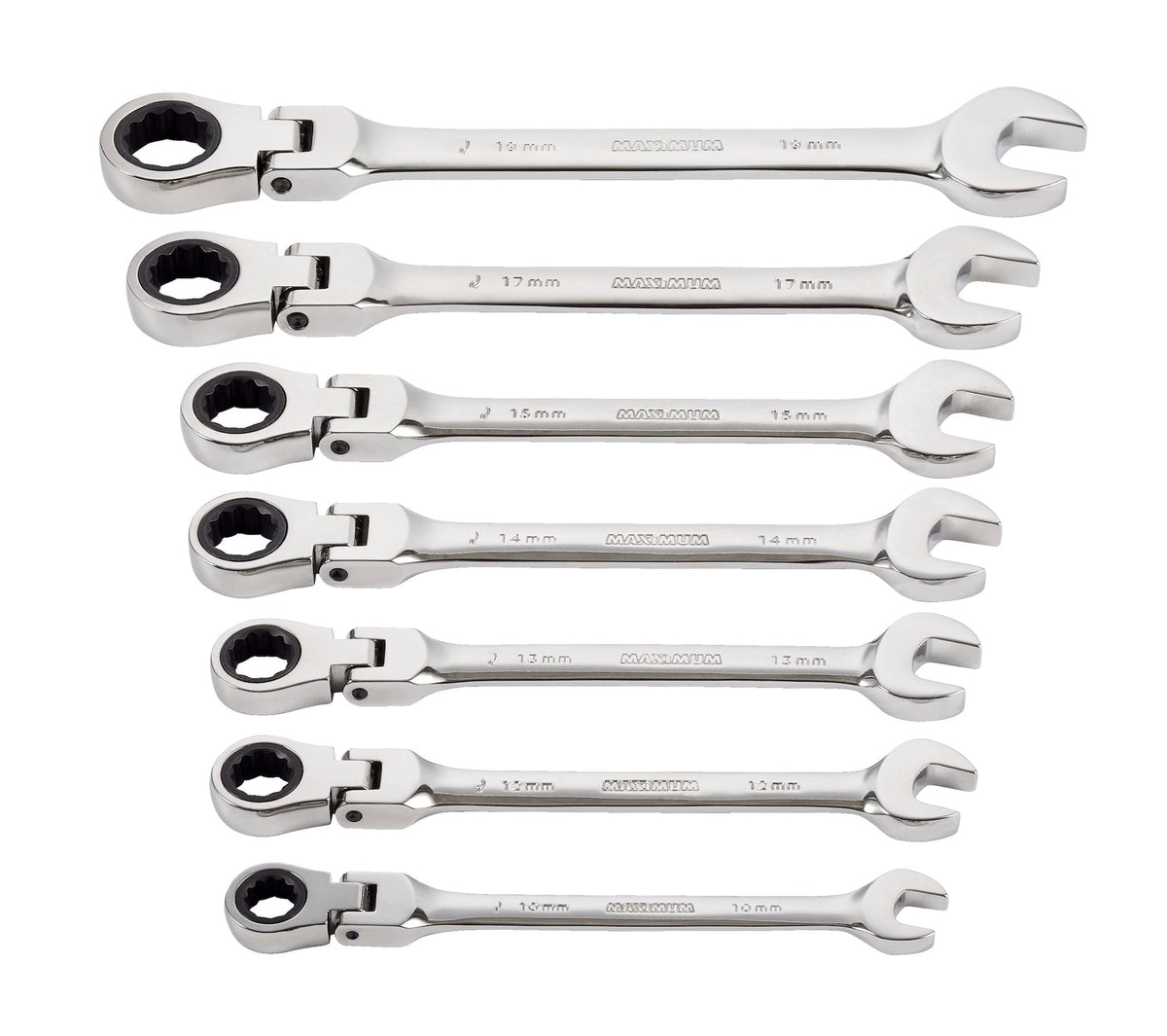Flexhead Ratcheting Wrench Set, Alloy Steel, Metric, 7-pc Q9G9 - product image 4