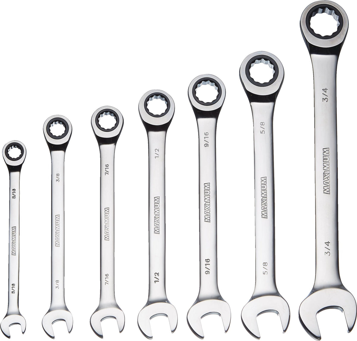 Ratcheting Wrench Set, SAE, Nickel-Chrome Plating, 7-pc S1A6 - product image 2