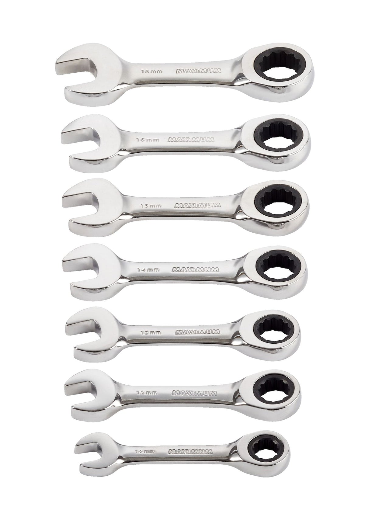 Stubby Ratcheting Wrench Set, Metric, Nickel-Chrome Plating, 7-pc Q7S5 - product image 5