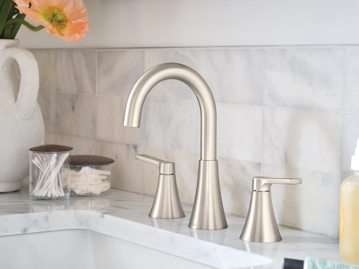 Mikah Double Handle Widespread Bathroom Faucet, Spot Resist Brushed Nickel X4Y6 - product image 3