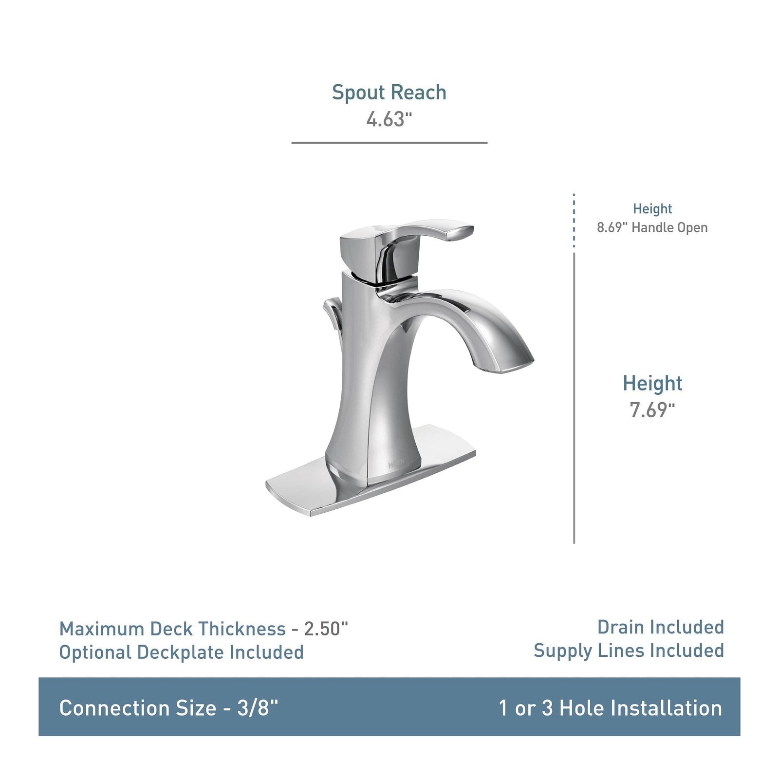 Voss Double Handle High Arc Single Hole Bathroom Sink Faucet, WaterSense Certified, Oil Rubbed Bronze P3E8 - product image 2