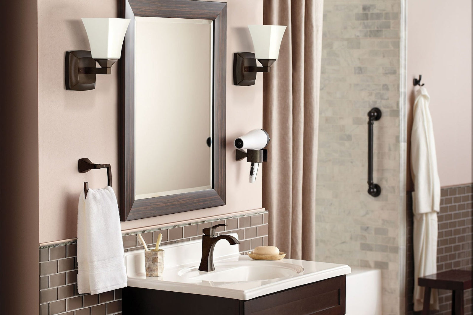 Voss Double Handle High Arc Single Hole Bathroom Sink Faucet, WaterSense Certified, Oil Rubbed Bronze L6K6 - product image 4