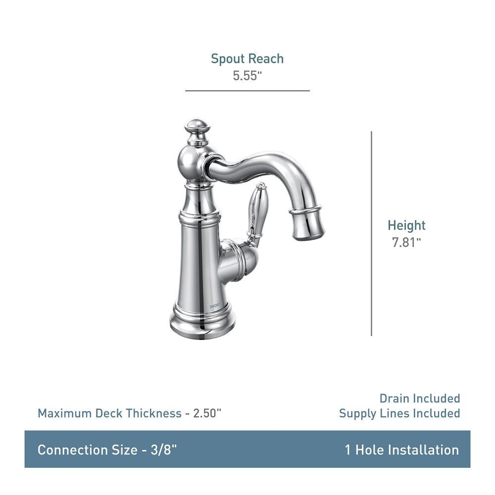 Weymouth Single Handle Single Hole Bathroom Sink Faucet, WaterSense Certified, Brushed Gold O6T1 - product image 2