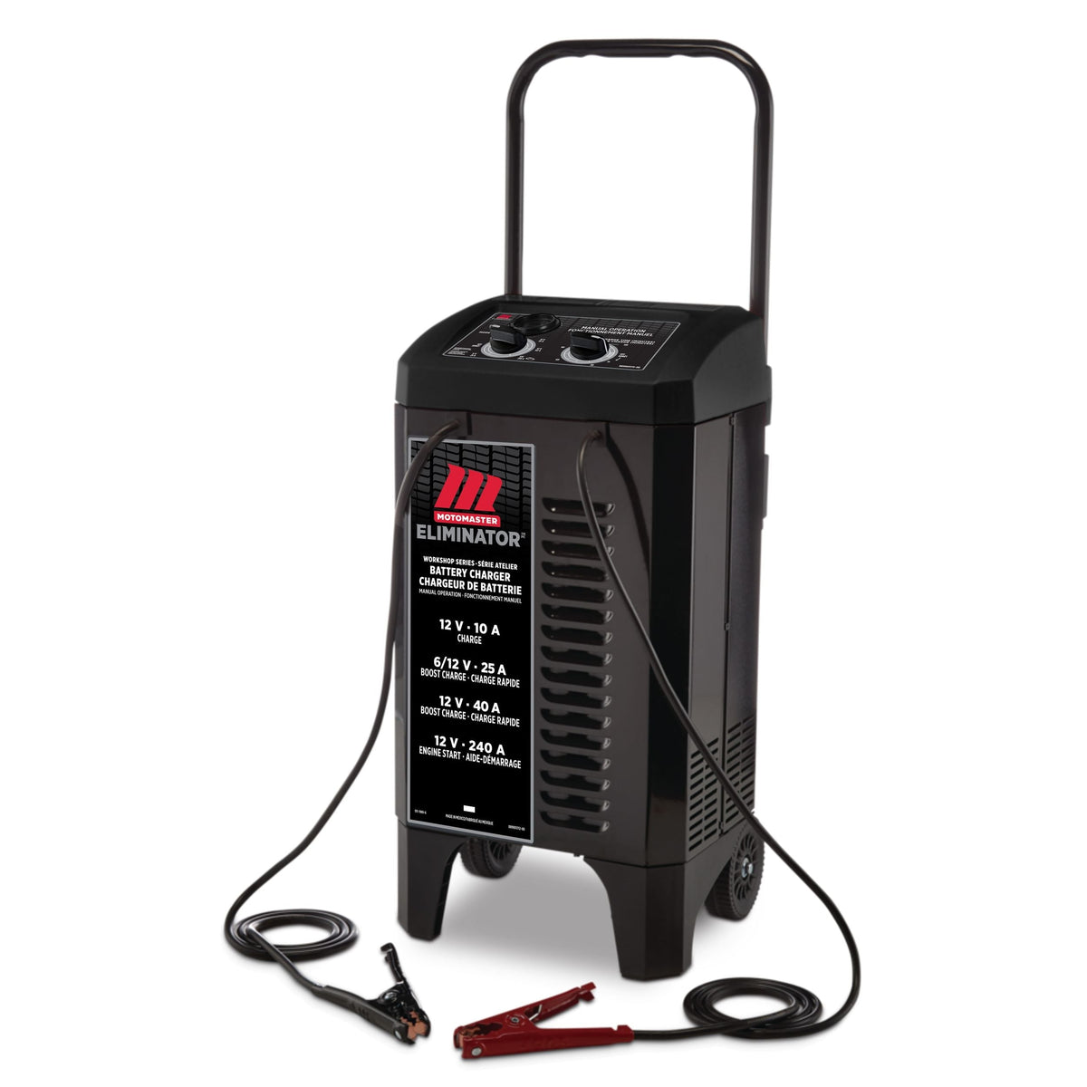 Eliminator Workshop Series Wheeled Battery Charger, Manually-Operated, 40/25/10-Amp, 6 & 12V, with 240-Amp Engine Start H4Z3 - product image 1