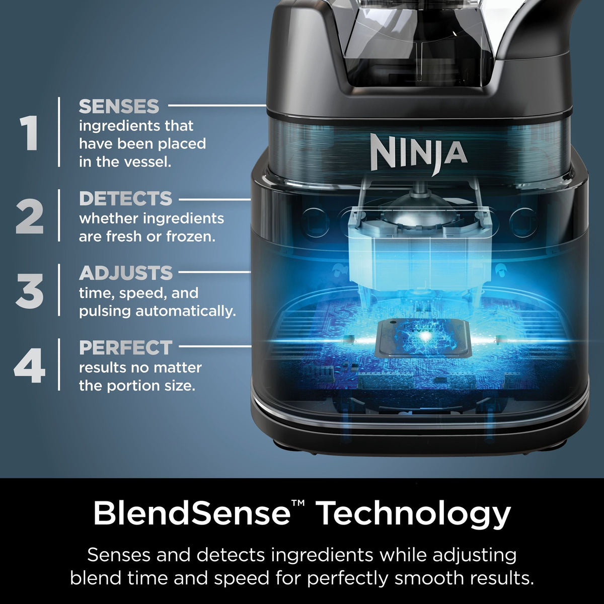 BlendSense Duo Blender with 72-oz Full-Size Pitcher & Pre-Set Programs, Includes Two 24-oz Single-Serve Cups, 1800W P8T8 - product image 3