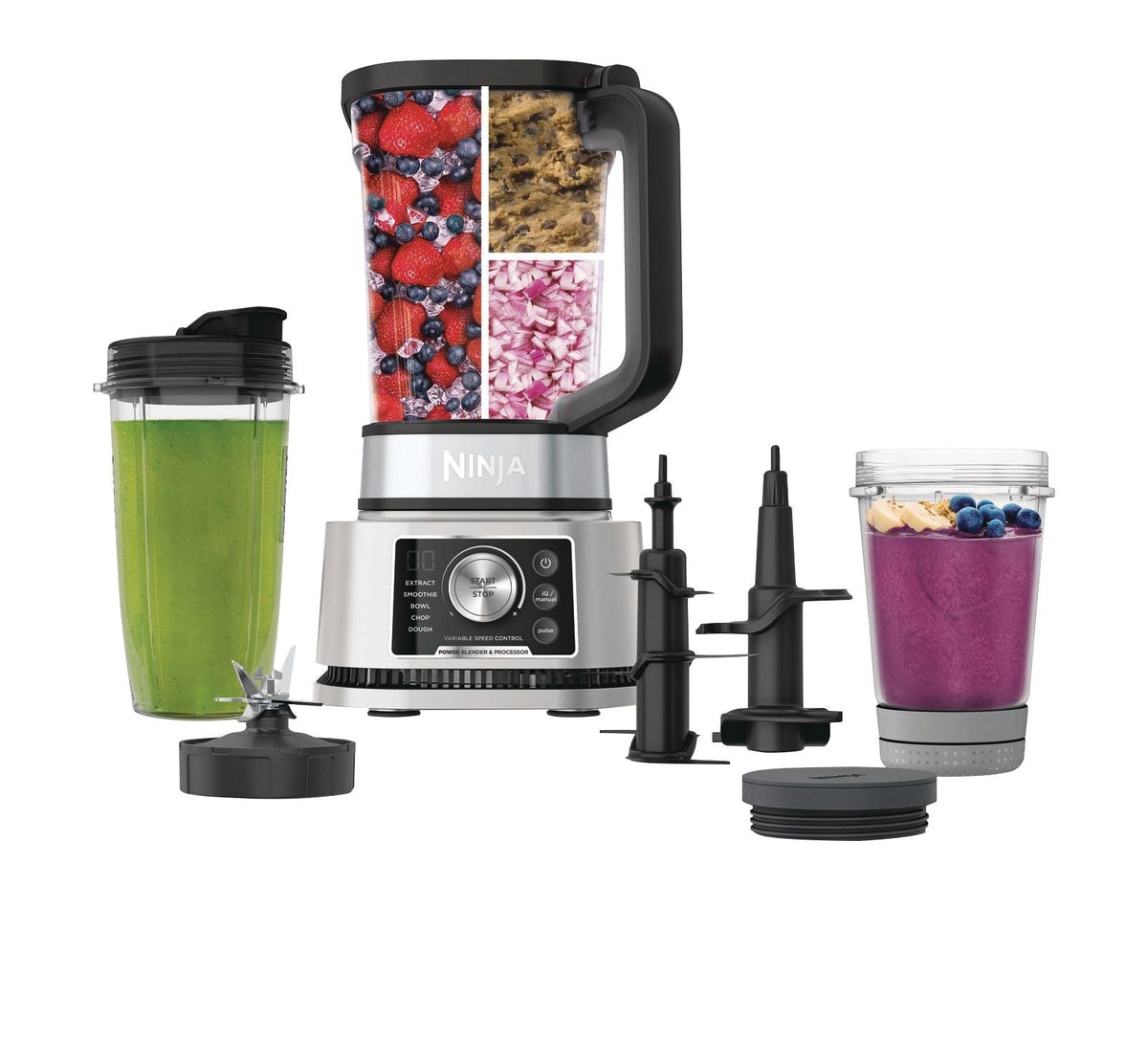 Foodi Power Blender & Processor System with Smoothie Bowl Maker & Nutrient Extractor, Silver, 1400W D0M3 - product image 1