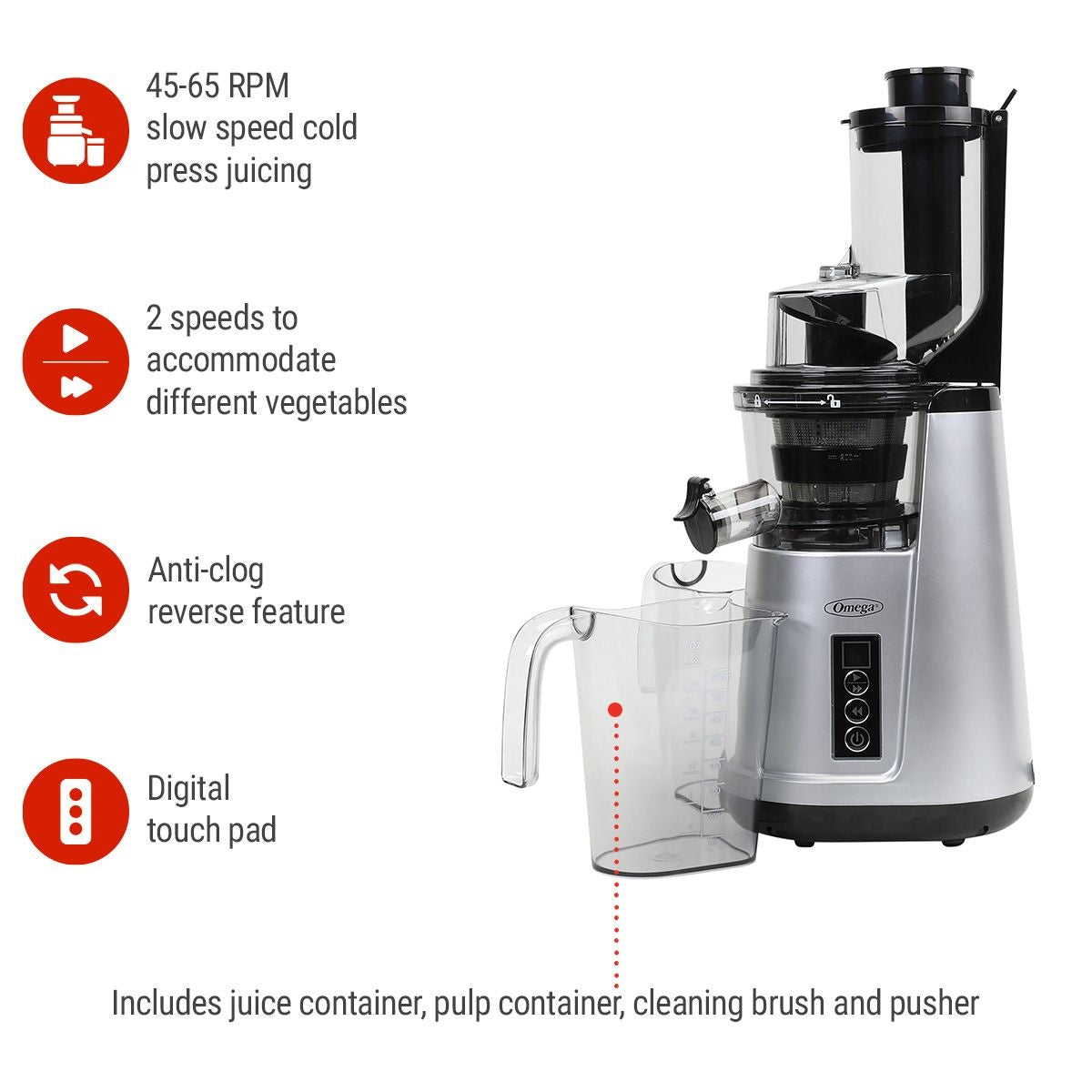 Wide Mouth Cold Press Slow Juicer with Anti-Clog I6Y8 - product image 4
