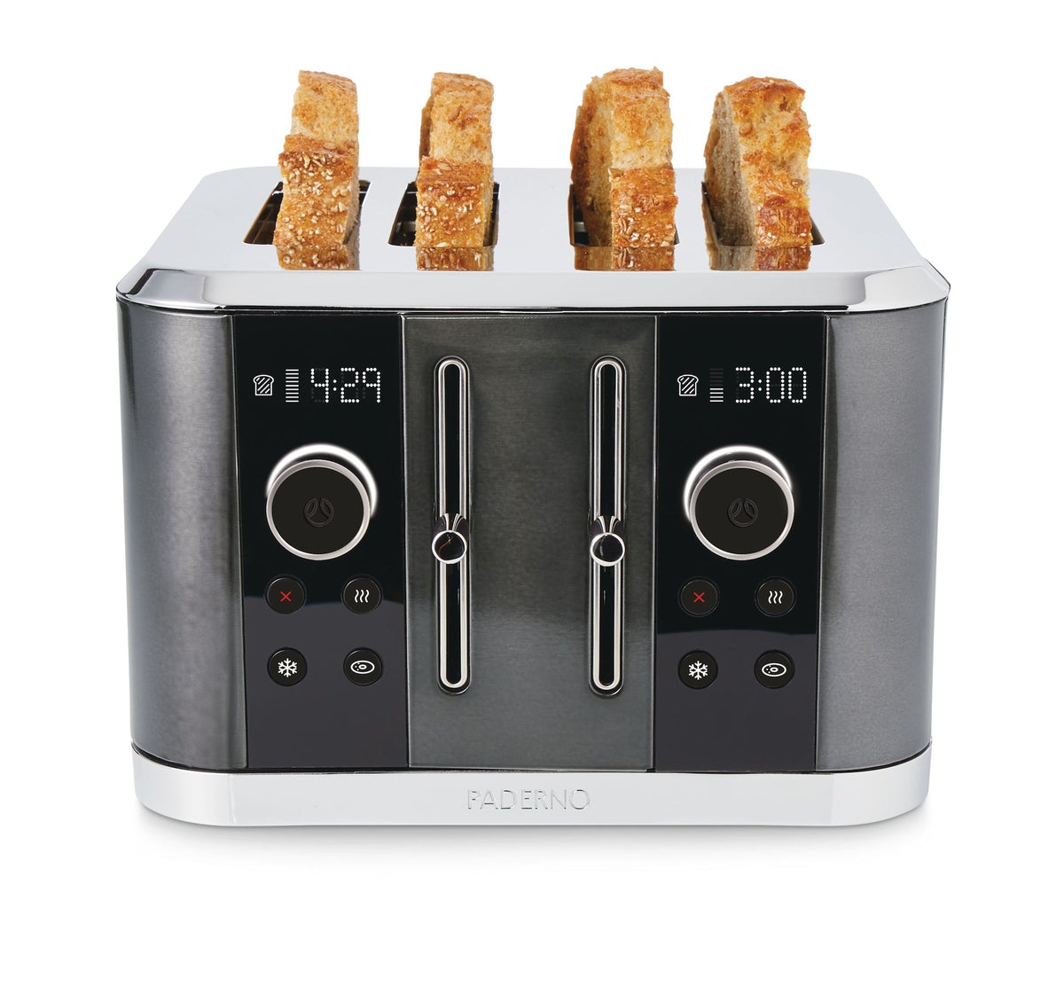 Wide Slots Toaster with 9 Heating Settings, Black, 4-Slices F4U8 - product image 1