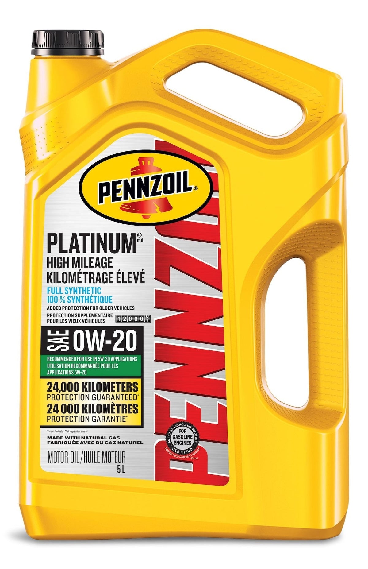 Platinum High Mileage 0W20 Synthetic Engine/Motor Oil, 5-L Y9J9 - product image 1