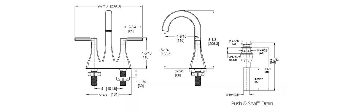 Vaneri 4-in Centreset Bath Faucet, Stainless Steel N4Y4 - product image 5