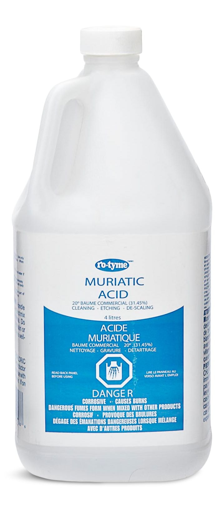 Muriatic Acid For Cleaning & Etching Concrete & Descaling Tile/Porcelain, 4-L C6V1 - product image 1