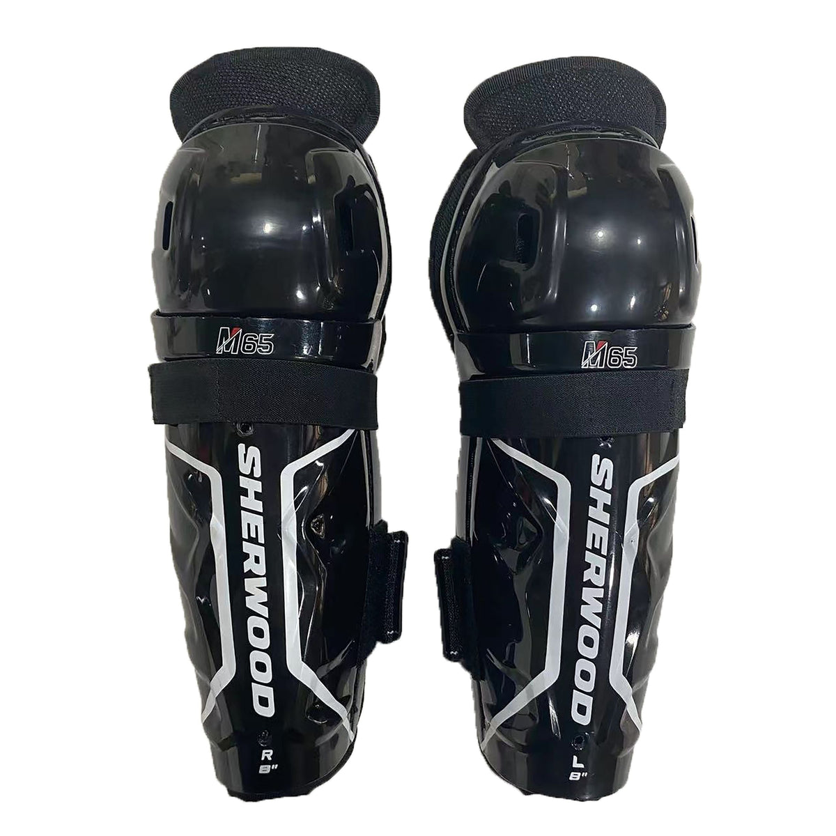 Rekker M65 Hockey Shin Guards, Youth, Black, Assorted Sizes P4A8 - product image 1