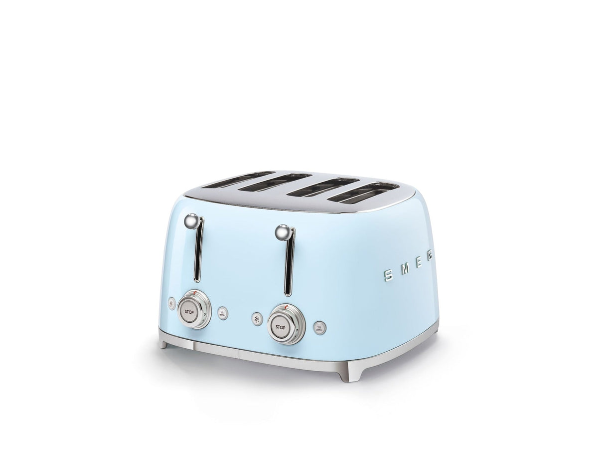 50s Retro Style Wide Slot Pop-up Toaster, 4-Slice, Pastel Blue O3V2 - product image 1