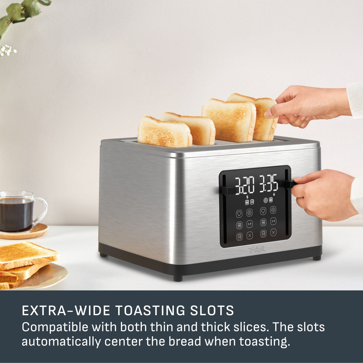 4-Slice Stainless Steel Digital Toaster, Extra wide slots, 7 Browning levels S1D1 - product image 7