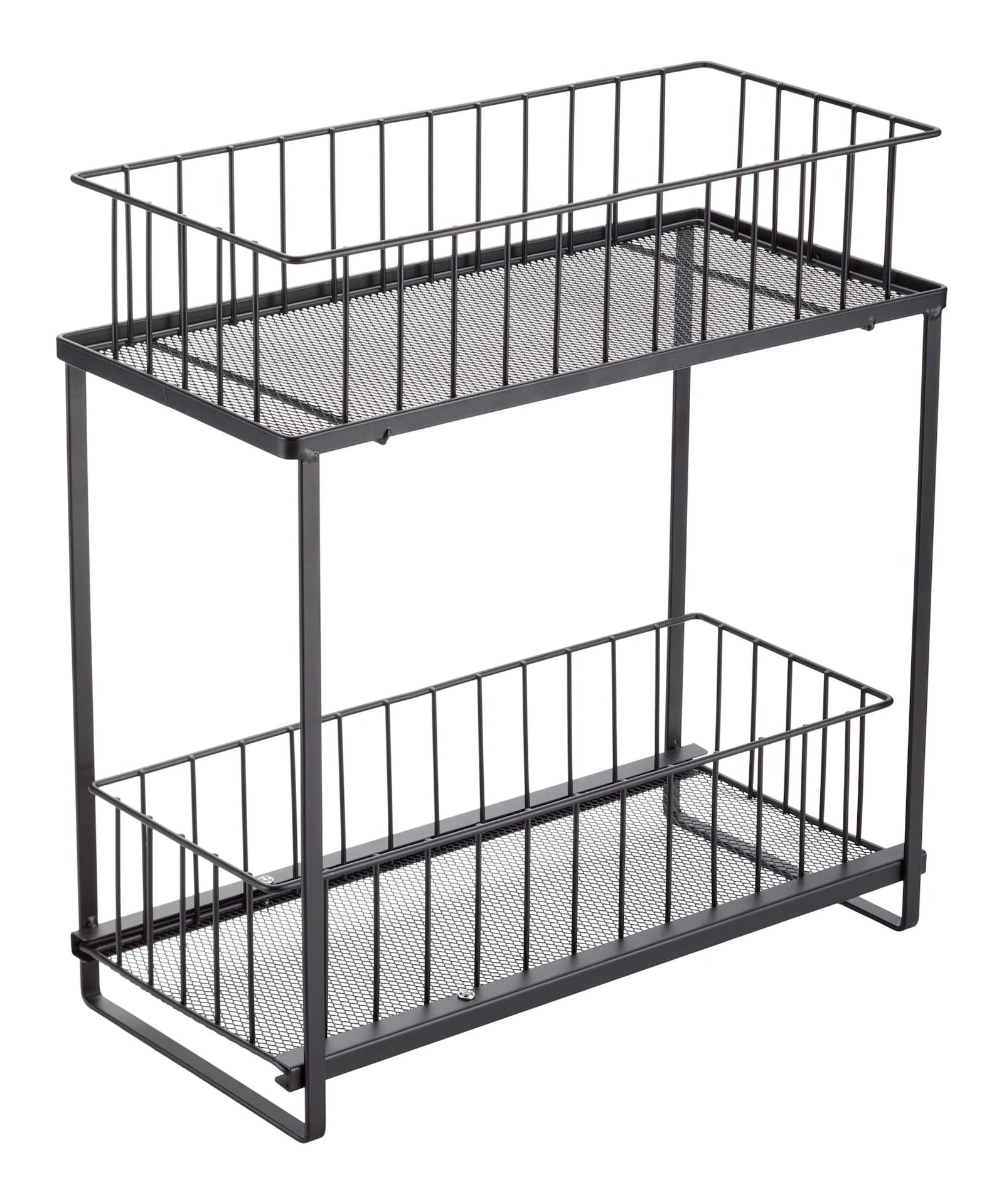 Type A 2-Tier Shower Organizer with Slide Out Basket, Black B5C9 - product image 1